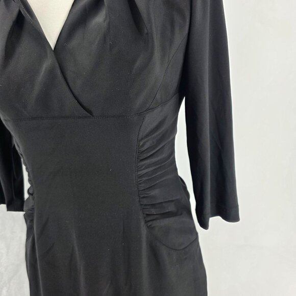 Adrianna Papell Womens Black Pleated Sheath Dress Size 4 - Picture 10 of 13